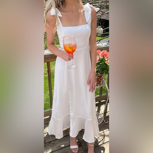 Show Me Your Mumu, Garden Midi Dress - Ivory Luxe Satin, Small - Picture 2 of 3